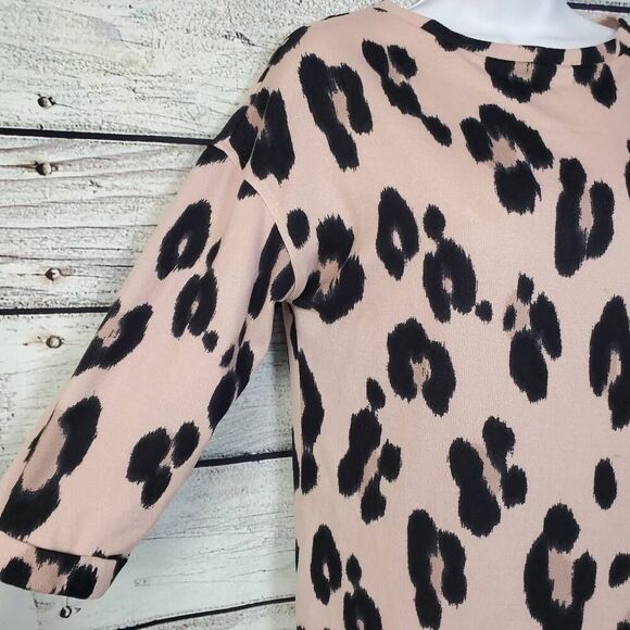 F&F Casual Collection Women’s Pink Leopard Print 3/4 Sleeve Top Size US 2 - Picture 2 of 8